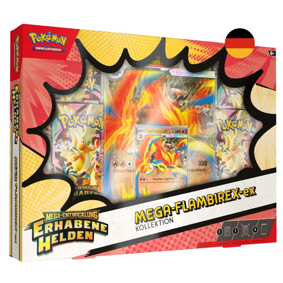 Pokémon - Mega Entwicklung Erhabene Helden - Mega-Flambirex-ex Kollektion (DE)