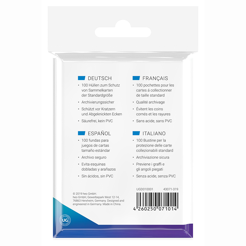 Ultimate Guard Classic Soft Sleeves Standard Size - Transparent (100)