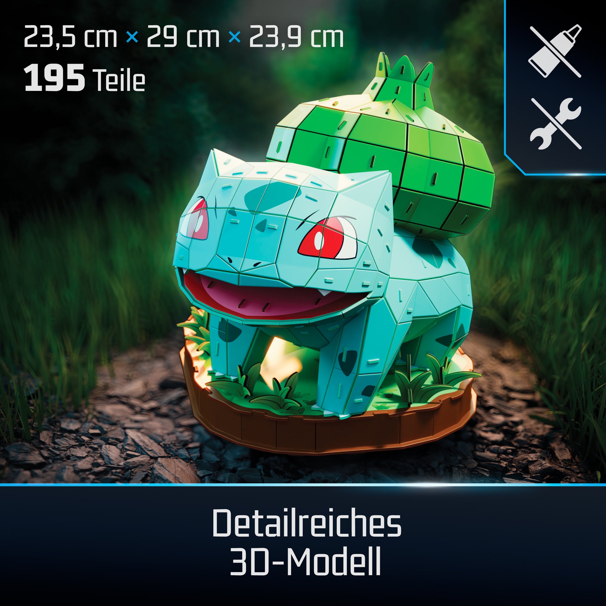 Spin Master 4D Build Pokémon Bisasam – 3D Pixel-Modellbausatz