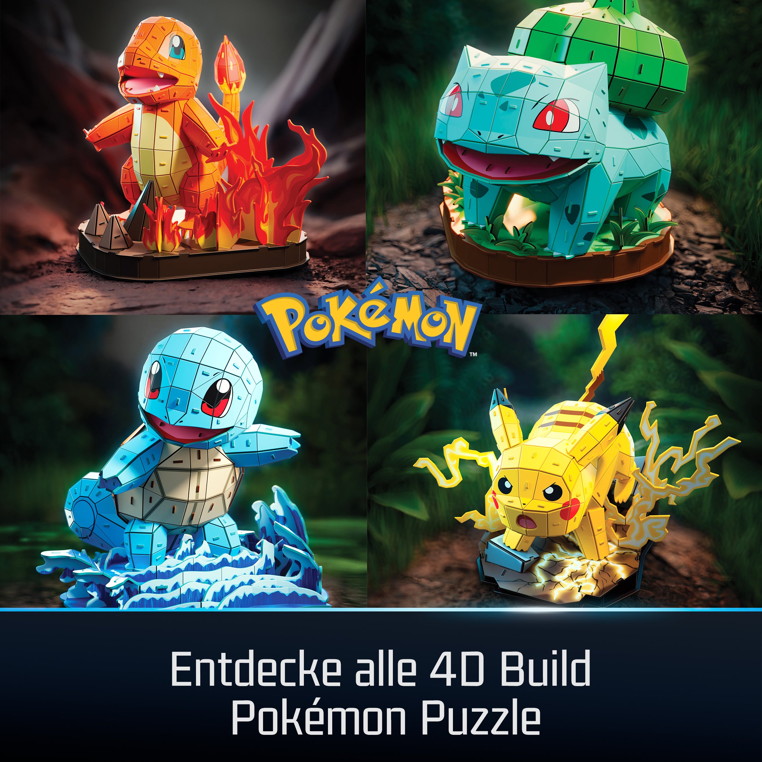 Spin Master 4D Build Pokémon Bisasam – 3D Pixel-Modellbausatz