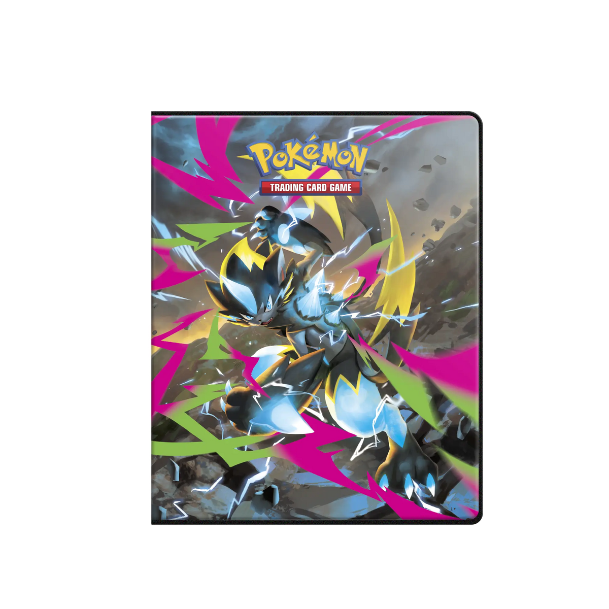 Ultra PRO Pokémon – Mega Evolution Pitch Black 4-Pocket Portfolio – Zeraora & Stalobor