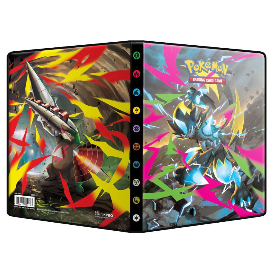 Ultra PRO Pokémon – Mega Evolution Pitch Black 4-Pocket Portfolio – Zeraora & Stalobor